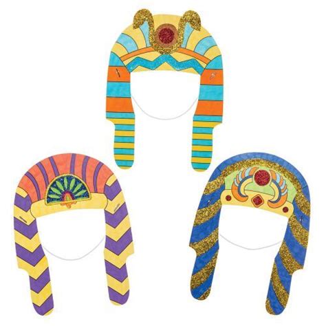 Colour In Pharaoh Headdress Baker Ross Ancient Egypt Fashion