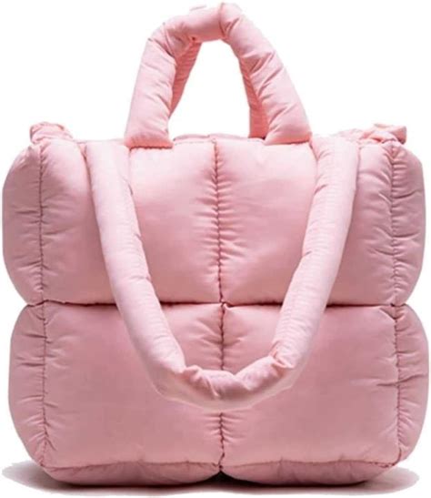 shengang puffer tote bag  women large puffy tote bag purse soft