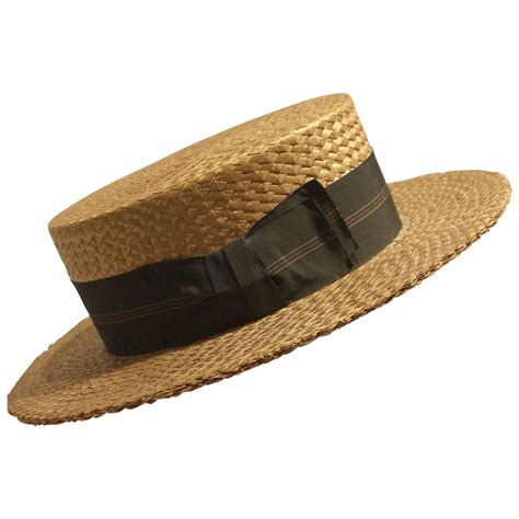 Vintage 30s Stetson Straw Boater Hat Hot Porno