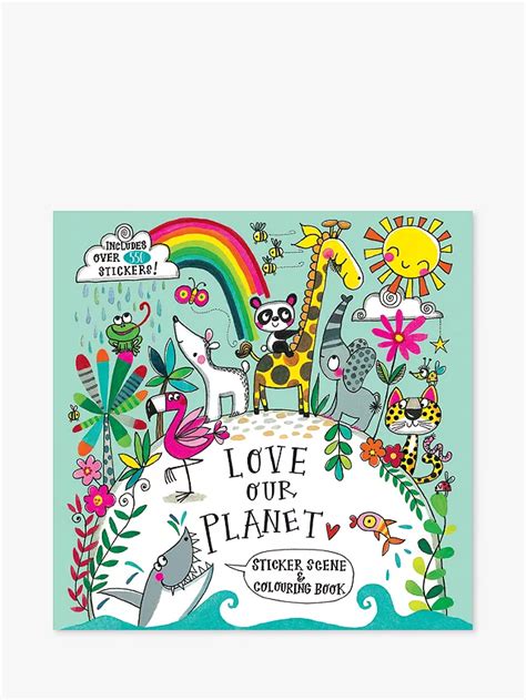 rachel ellen love  planet sticker scene colouring book multi
