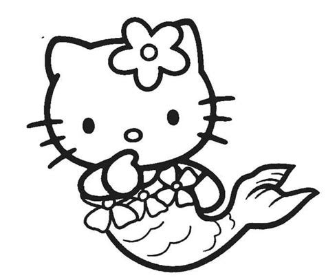 mermaid  kitty coloring pages