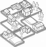 Village Coloring Printable Pages Large sketch template