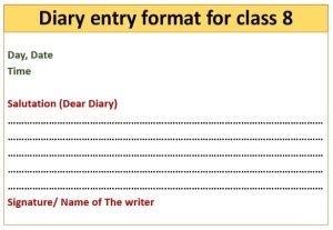 cbse diary entry  class  important questions format topics