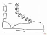 Coloring Pages Shoe Boots Clipart Boot Template Printable Shoes Jordan Library Men Clothes Comments sketch template