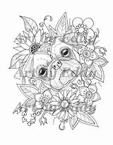 Coloring Pug Pages Book Colouring Adult Pugs Mandala Printable Sunflower Etsy Single Sheets Choose Board Tattoo sketch template