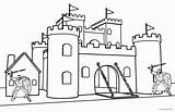 Castle Coloring Pages Knights Printable Kids sketch template