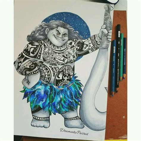 moana maui princess drawings doodles art