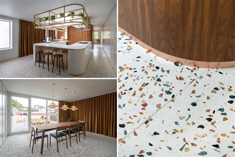 colorful terrazzo floors add  playful character   homes interior