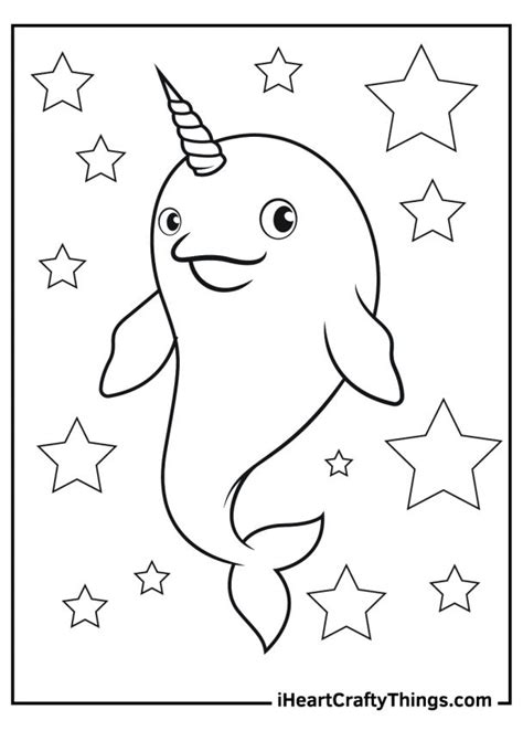 narwhal coloring pages   printables