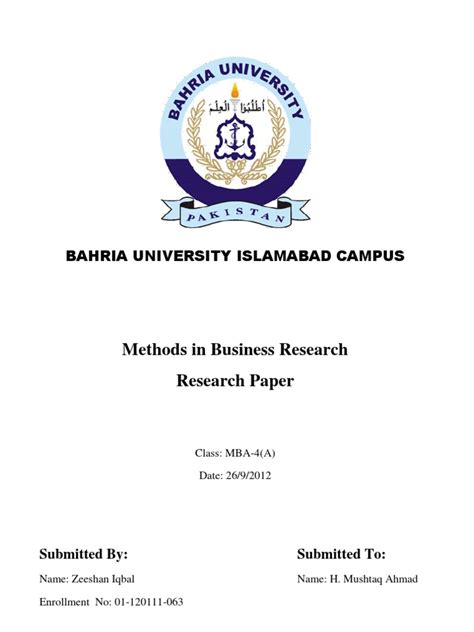 cover page  bahria university assignments