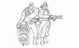 Fortress Team Coloring Pages Medic Heavy Sketch Template Deviantart sketch template