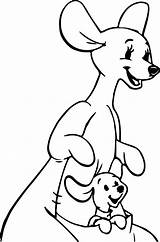 Coloring Pooh Winnie Kangaroo Kanga Roo sketch template