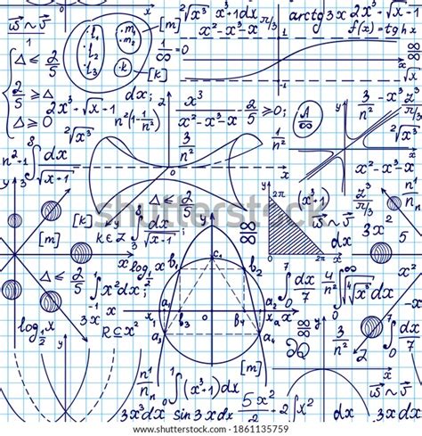 math educational seamless pattern handwritten  stock illustration