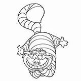 Coloring Pages Cat Disney Cheshire Grinning Alice Little sketch template