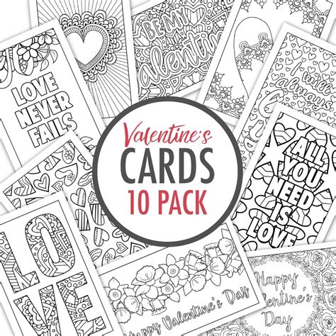 valentines day cards set   sarah renae clark coloring book