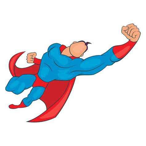superhero flying  icon cartoon style  vector art
