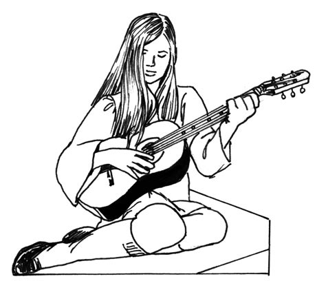 guitarist coloring page desenho violao desenho de menina guitarra