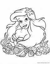 Ariel Coloring Mermaid Pages Little Princess Face Thelittlemermaid Disneyclips sketch template