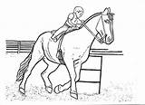 Barrel Racing Color Cowgirl Coloring Pages Dancing Kid Rodeo sketch template