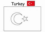 Flag Turkey Coloring Geography sketch template