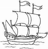 Coloring Pages Printable Ship Boats Cartoon Print Boat Pirate Columbus Kids Simple Ships Colouring Barco Book Winter Para Dibujos Easy sketch template