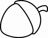 Acorn Coloring Cartoon Clipart Nut Line Advertisement Colouring sketch template