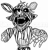 Foxy Fnaf Coloring Phantom Pages Nights Five Freddys Freddy Draw Drawing Sheets Nightmare Dragoart Print Drawings sketch template