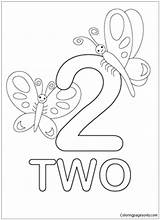 Two Butterflies Pages Coloring Color Numbers sketch template