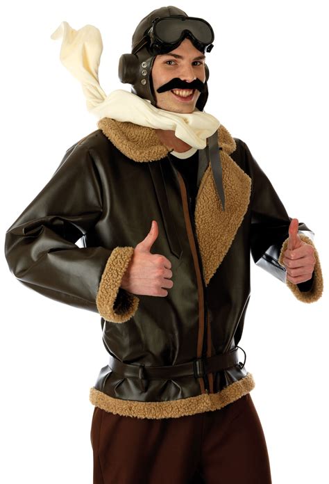 Biggles Ww2 War Fighter Pilot 1940s Mens Fancy Dress Adult 40s Costume