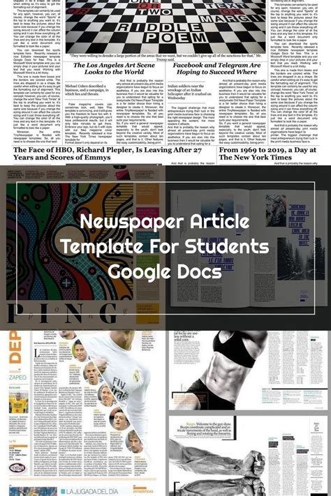 newspaper article template  students google docs   newspaper