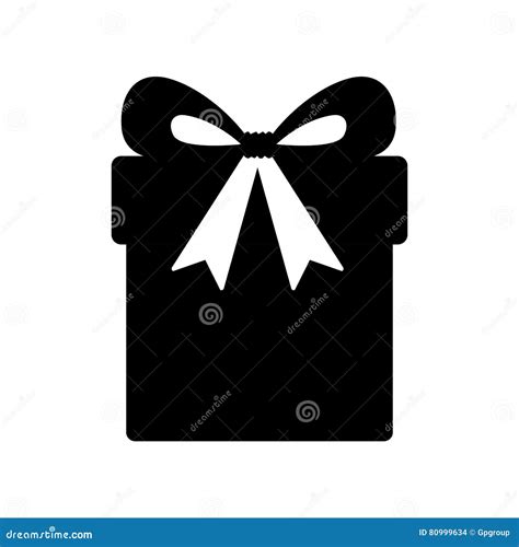 silhouette monochrome gift box  ribbon stock vector illustration