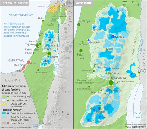 israel palestine map  controlled    political geography