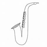 Saxofone Saxophone Colorir Desenhos Sopro Notes sketch template