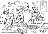 Teacher Colouring Pages Children School People Coloring Kids Reading Classroom Village Help Who Colour Color Activity Students Activityvillage Sheet Print sketch template