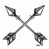 Crossed Arrows Tribe Feather sketch template