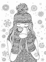 Pages Coloring Girl Zentangle Adults Printable Adult Bright Teens Colors Favorite Choose Color sketch template