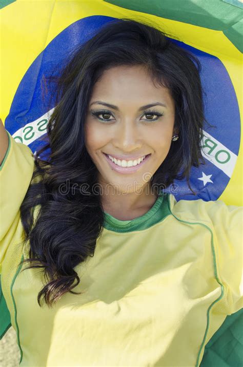 happy brazil soccer football fan stock image image of