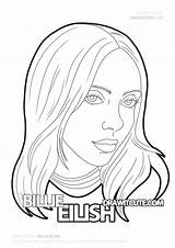 Billie Eilish Hair Green Coloring Pages Drawing Draw Cute Drawings Easy Kolorowanka Printable Print Cool Cartoon Sketches sketch template