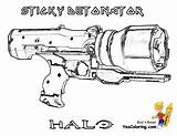 Halo Coloring Pages Sticky Detonator Printable Weapon Yescoloring Kids Heroic Colouring sketch template