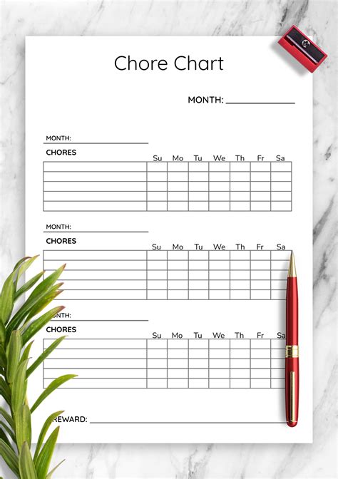 undated planner monthly schedule workout weekly chore chart meal plan