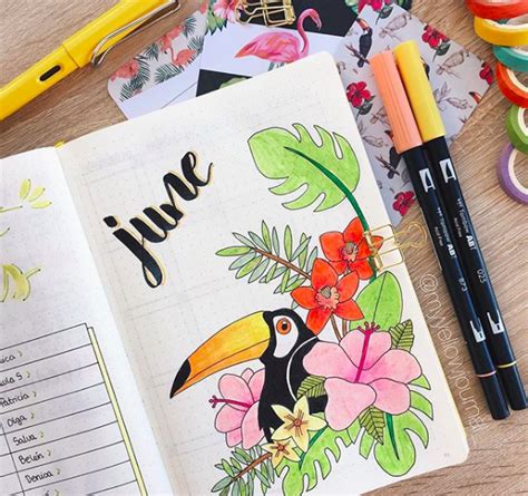 Amazing Bullet Journal Monthly Cover Ideas For Summer
