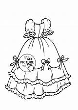 Coloring Girls Pages Gown Beautiful Printable Popular sketch template