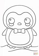Coloring Kawaii Pages Penguin Pinguin sketch template