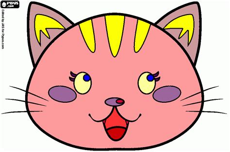 cat face coloring page printable cat face