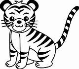 Tiger Coloring Pages Cute Cat Clipartmag sketch template