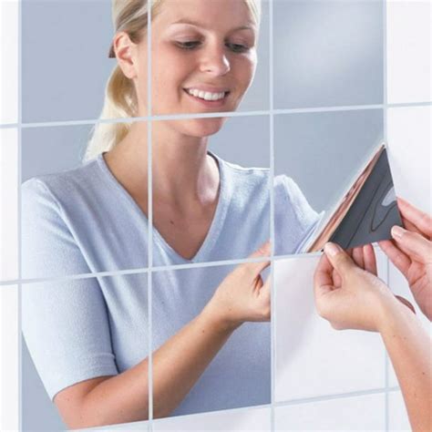acrylic mirror tiles sheet adhesive wall mirror flexible  adhesive