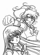 Sailor Moon Coloring Jupiter Mars Kids Sheet Luna sketch template