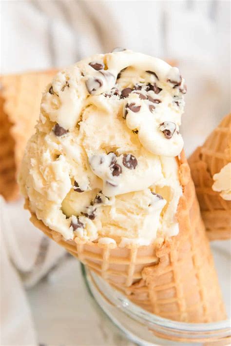 top  vanilla ice cream  chocolate chips
