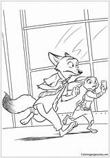 Zootopia Coloring Pages Color Online Book Coloriage Printable sketch template