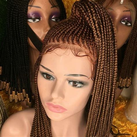 Braided Lace Wig Cornrow Ghana Weaving Wig Etsy Braided Hairstyles